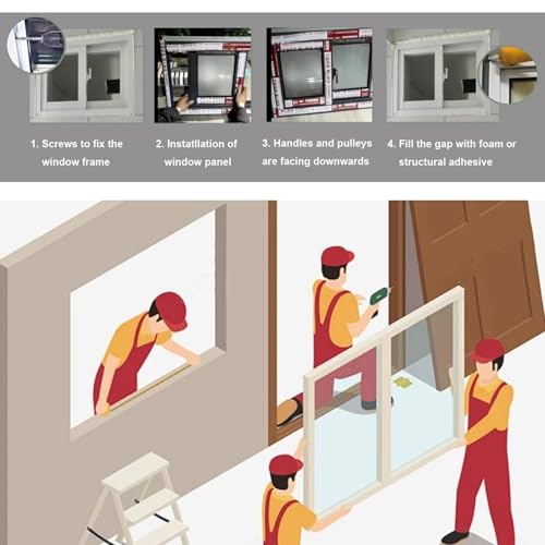 Ventana de aluminio resistente de 38 x 11 con vidrio templado de alta seguridad 8