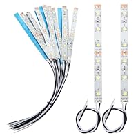 YIXISI 10 PCS Prewired LED Strips – 200mm, 12V-18V, 2335 SMD, White Light For Models & DIY