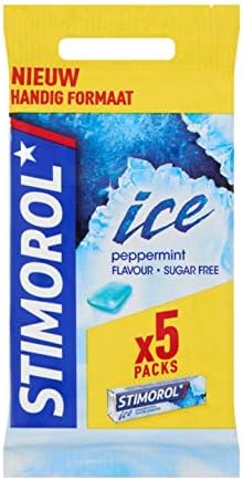 Gum | Stimorol Chewing Gum | Stimorol Ice Peppermint 5 Packs | Stimorol Peppermint | 2.46 Ounce Total Weight