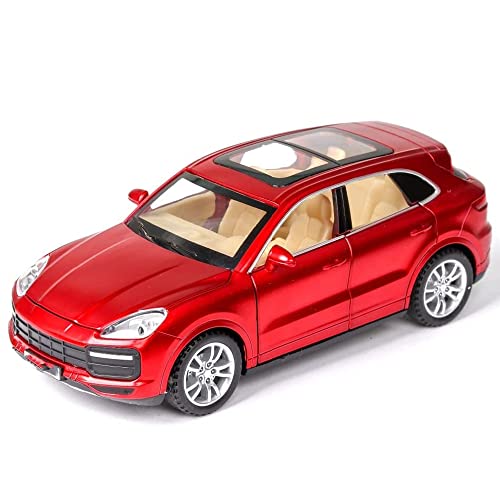 Image of 1:32 Diecast Metal Car Model Caynen Cars for Kids Pull Back Openable Doors with Light Sound