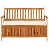 vidaXL Akazie Massiv Truhenbank Holzbank Sitzbank Flurbank Gartenbank Bank - 3