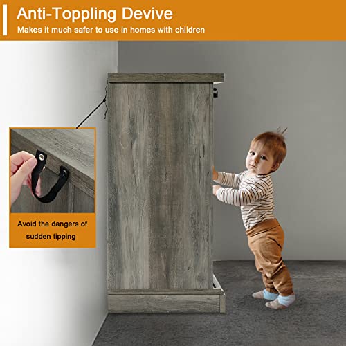 Okvnbjk Sideboard Buffet Cabinet,Coffee Bar Cabinet, 32In Cabinet With Sliding Barn Door, Small Farmhouse Buffet Table For Kitchen Living Room (Grey Wash) #TOP4