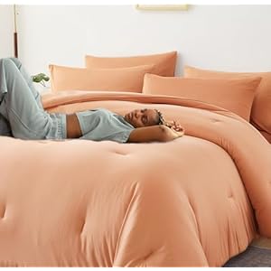 MorroMorn Comforter Set Queen Size, 4 Pieces All Season Bedding Comforters Sets, Soft Bed Set with 1 Down Alternative Duvet Insert 90×90 Inches, 2 Pillow Cases & 1 Fitted Sheet (Queen, Terracotta) MorroMorn Comforter Set Queen Size 4 Pieces All Season Bedding Comforters Sets Soft Bed Set with 1 Down Alternative Duvet Insert 9090 Inches 2 Pillow Cases 1 Fitted Sheet Queen Terracotta