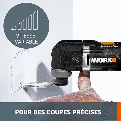 Outil oscillant multifonctions WORX pour couper les angles difficiles sans fatigue 20V