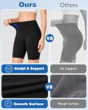 lulir Spodenki Sportowe Damskie z Wysokim Stanem, Kieszeniami (L-XL,Czarny)