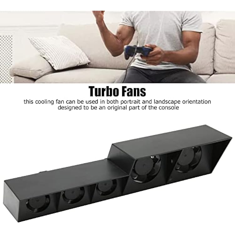 Cooling Fan USB External Cooler 5 Fan Temperature Control for 4 Gaming Console Black, NIZUUONE6wy4n82gae