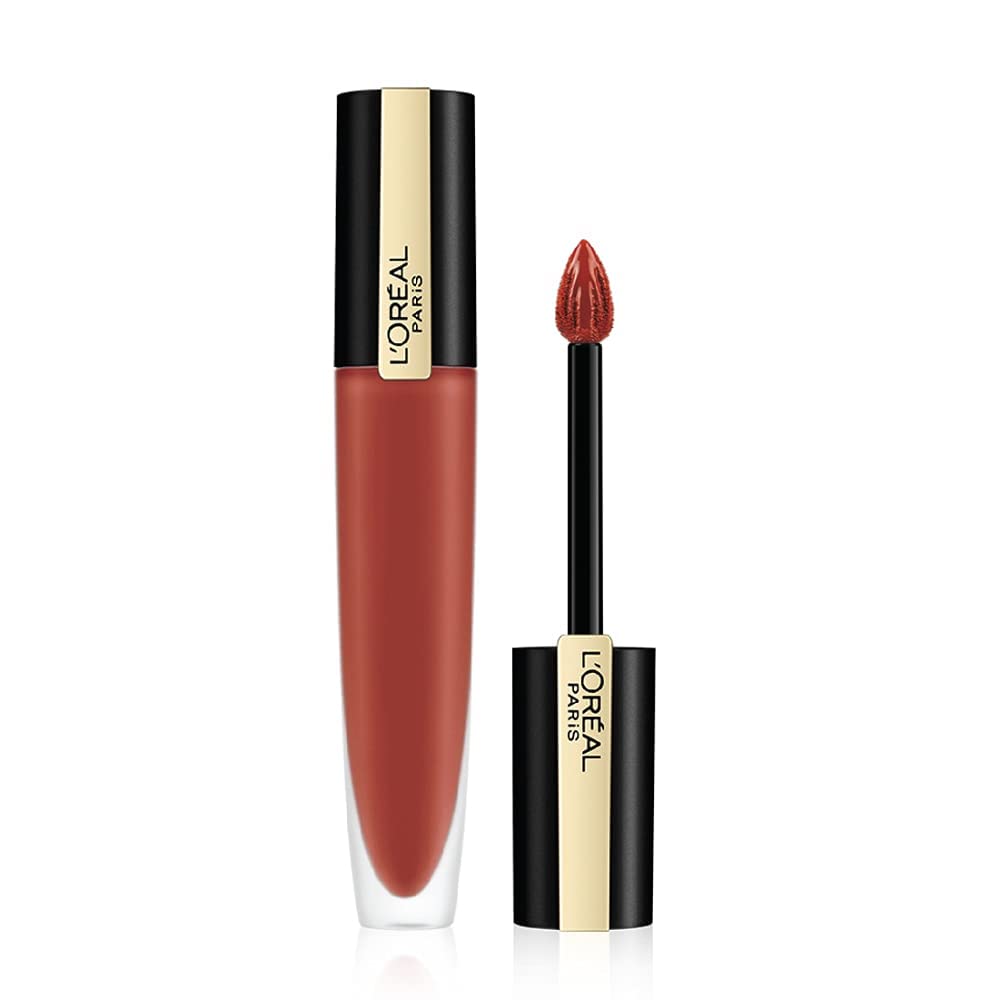 L’Oréal Paris L'Oreal Rouge Signature Matte Liquid Lipstick, 143 Liberate, Nude, 7 g