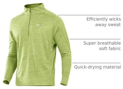 Image of NORTHYARD Men's Quarter Zip Pullover Athletic Running Shirt Long Sleeve | 1 /4 Zip Top, Quick Dry Lightweight, Moisture Wicking Breathable, Reflective Strips, Performance Workout Gym, Hiking Sports