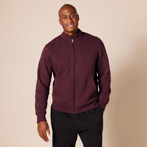 Image of Amazon Essentials Men's Standard Full-Zip Fleece Mock Neck Midweight Sweatshirt with Pockets