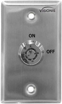 Visionis VIS-7002 On and Off Exit Key Switch for Door Access Control Exit Button with N/O Output for On/Off Release