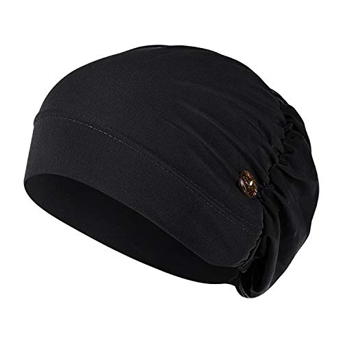 Women Button Hijabs Beanie Cap Muslim Headwear Cancer Chemo Sleep Hat Workout Home Head Wrap Scarf Cap Hair Loss Nightcap2