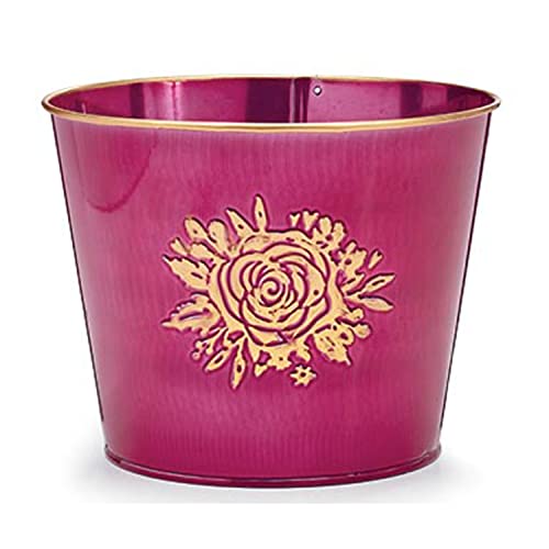 One Holiday Way 6-Inch Metallic Pink Tin Valentine’s Day Planter Pot Cover W/Embossed Gold Love Rose Symbol Design – Decorative Metal Floral Plant Flower Holder Decoration – Wedding Party Home Decor #TOP16