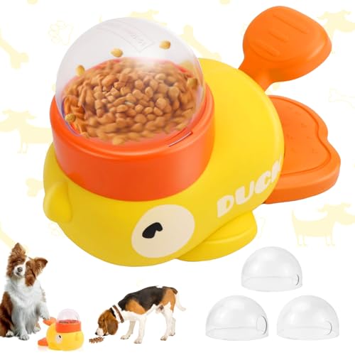 Entenform Intelligenzspielzeug - Slow Feeder Hund Katze, Hundespielzeug Intelligenz, Interaktives IQ-Training Spielzeug für Hunde, Reduziert Blähungen und Anti-Schlucken für Kleine und Mittelgroße