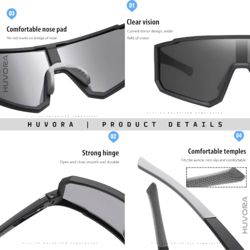 Image of MAXO POLARIZED Sports Sunglasses for Cricket Cycling Riding Biking Night Driving - Lightweight UV400 Protected Anti Glare Branded Goggles for Men - Stylish Mirrored Performance Shades
