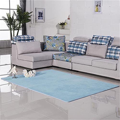 Tapis salon moderne abstrait turquoise grand format pour bébé - 2