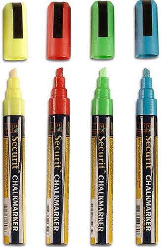 American Metalcraft SMA510V4 Small Tip Wet Erase Markers in Blue, Red, Green and Yellow