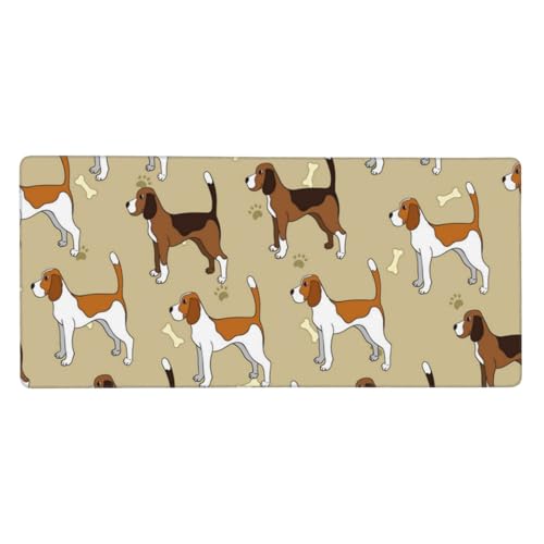 Tapis de souris grand format avec adorable beagle compagnon de bureau