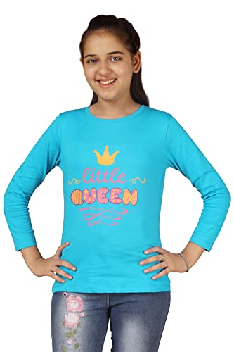 Image of KYDA KIDS 100% Cotton Girls Full Sleeve Printed T-Shirt,Regular fit Round Neck Tops