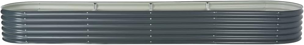 vidaXL Garden Raised Bed 157.5" Garden Outdoor Balcony Patio Planter Flower Vegetable Pot Box Planting Container Metal Galvanized Steel Gray