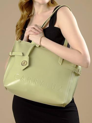 Image of Carrylux Women's Soft PU Tote Bag | Large Single Compartment Shoulder Handbag with Adjustable Strap | Office, College & Casual