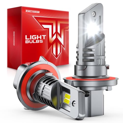 Image of Torchbeam 9008 /H13 LED Bulbs, 2026 60000LM 10X Super Brighte Light Bulb, 6500K Cool White with Cooling Fan, 1:1 Mini Size Plug and Play, 80000 Hours Lifespan, Pack of 2