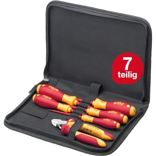 Wiha Werkzeug Set Elektriker (33969), Schraubendreher, Seitenschneider 6-tlg. in Tasche