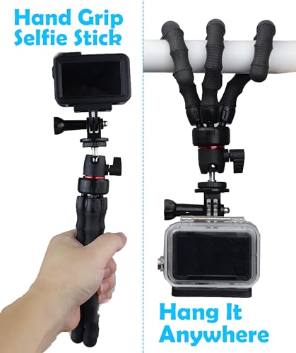 Image of Flexible Camera Tripod Compatible with GoPro Hero 12, 11,10, 9 Bendable Tripod 360 Rotation Mount Stand for Vlogging