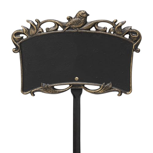 2 Line Personalized Aluminum BIRD Garden Plaque 14.25"W x 9.5" H
