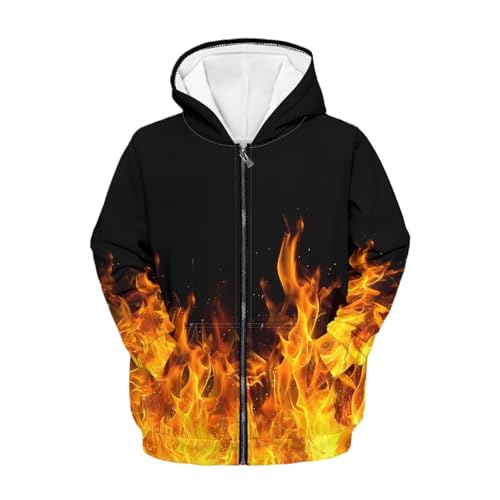 Fashion Hoodies for Kids Cool Zip Up Hoodie for Boys Girls 6-12 Years Old Long Sleeve Hooded Sweatshirt with Pocket