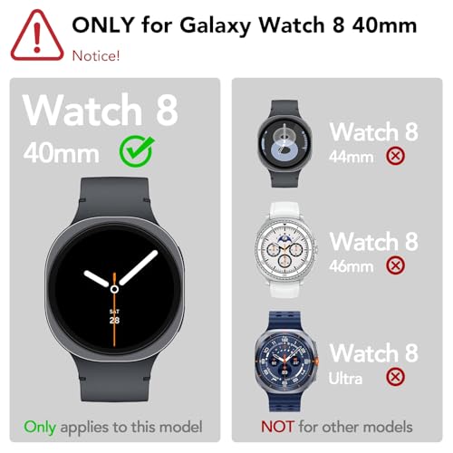 SPGUARD 4 Pack for Samsung Galaxy Watch 8 Screen Protector 40mm Tempered Glass Clear Film Anti Scratch Bubble Free Compatible with Galaxy Watch8 40mm(NOT for Others Models)