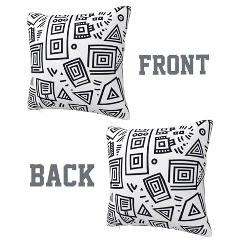 Housses de coussin simple 60x60 cm de qualité supérieure motif carré - 4