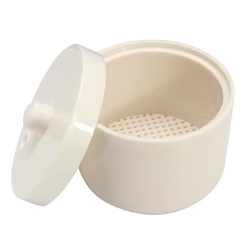 Plastic Autoclavable Burs Holder Round Bur Cleaner Soaking Sterilization Box with Cover Filter White