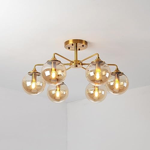 Chandelier amber bubble sputnik en verre de haute qualité pour intérieur chic