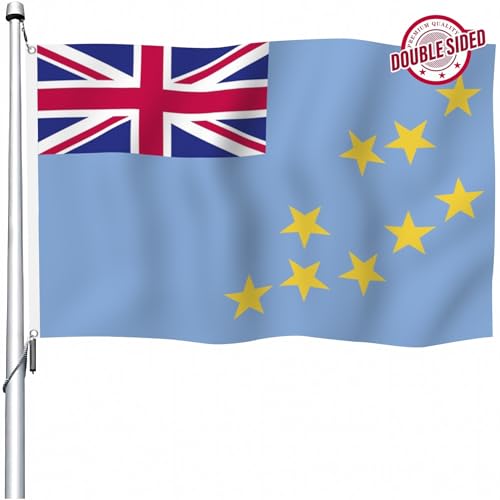 Drapeau de Tuvalu avec 2 oeillets solides et impression double face opaque