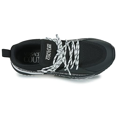 Versace Jeans Couture Black Lace Up Athletic Fashion Comfort Knit Sneakers-8 For Mens #TOP5