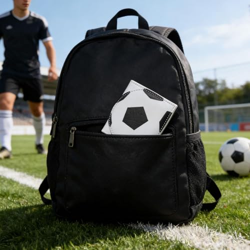 Cartera de fútbol para niños compacta con compartimentos anticaídas 5