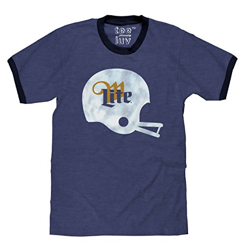 Miller Lite Helmet Logo | Soft Touch Tee-x-large Denim Heather