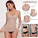 MISS MOLY Women's Camisole Top Shapewear Tummy Control Seamless Tank Top Body Shaper V-Neck Compression Cami Smoother with Adjustable Spaghetti Straps Nude S