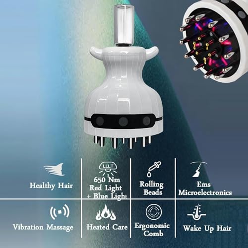 ZIJINGM Scalp Hair Detector, Follicle Analyzer, Facial Skin Diagnostic System with 5 Handles, 1080 Imaging, Freeze Frame Saving, Electric Massage Head Grip for Home, Salon Spa - Thumbnail 4