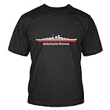 Rippkragen mit Elasthan Schlachtschiff Bismarck T-Shirt Size L