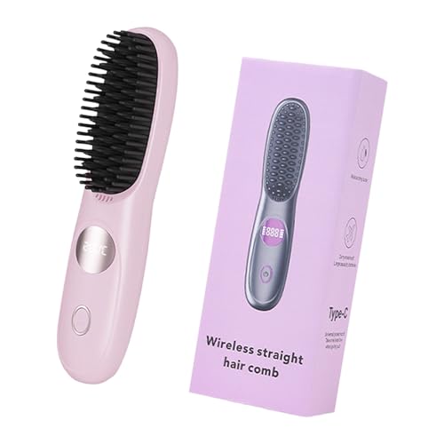 Cepillo alisador con calor ajustable y batería recargable miniatura 1
