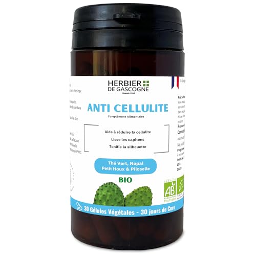 Anti-Cellulites Bio | 1 gélule par jour | 30 gélules | Composition Exclusive | Thé vert | Nopal | Petit Houx | Piloselle | 100% naturel | L'HERBIER DE...