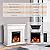R.W.FLAME 43” Electric Fireplace Mantel Wooden Surround Firebox, TV Stand with Freestanding Electric Fireplace, Remote Control, Adjustable Led Flame, 750W/1500W Pearl White