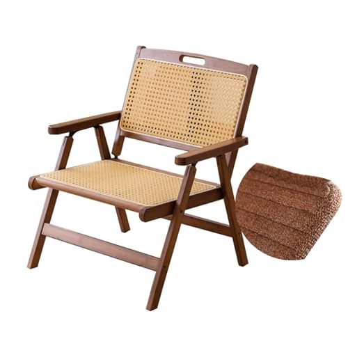 Mgchowue Rattan-Klappstühle, Bambus Esszimmerstühle mit Sitzkissen...