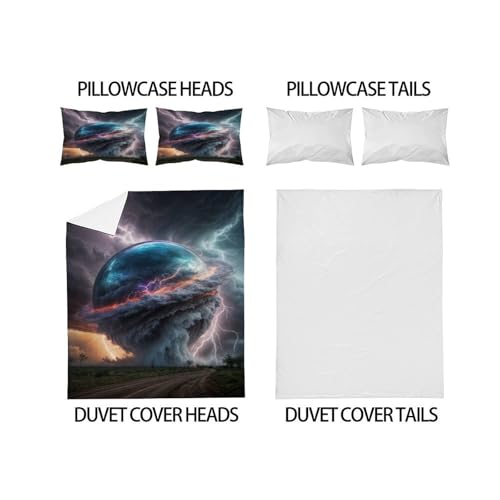 Housse de couette 3D Sci-Fi en microfibre premium, parure de lit double aux finitions durables