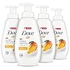 Dove Foaming Body Wash for All Skin Types Mango Butter For Glowing Skin, 13.5 Ounce (Pack of 4)