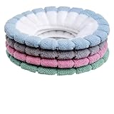 4 Stück Toilettensitzbezug, Universal Fasergewebe WC-Sitzwärmer Dicker Toilettensitzbezüge Waschbar Toiletten Sitzbezug mit Griff Toilettensitzauflagen für Meisten Toiletten