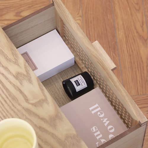 AWASEN Nightstand Mid Century Modern Side Table with Rattan Drawer, End Table with Storage and Solid Wood Legs for Bedroom Living Room Small Space, Easy Assembly (Natural Walnut) - Image 6