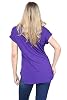 WearAll Women's Plus New York Slogan Print Short Sleeve Round Neck T-Shirt Ladies Top - Purple - 16 #2