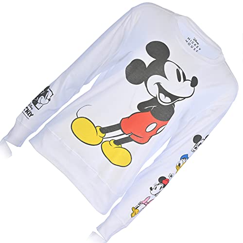 Disney Ladies Mickey Mouse Fashion Shirt Mickey Mouse Cropped Crewneck with Sleeve Print4